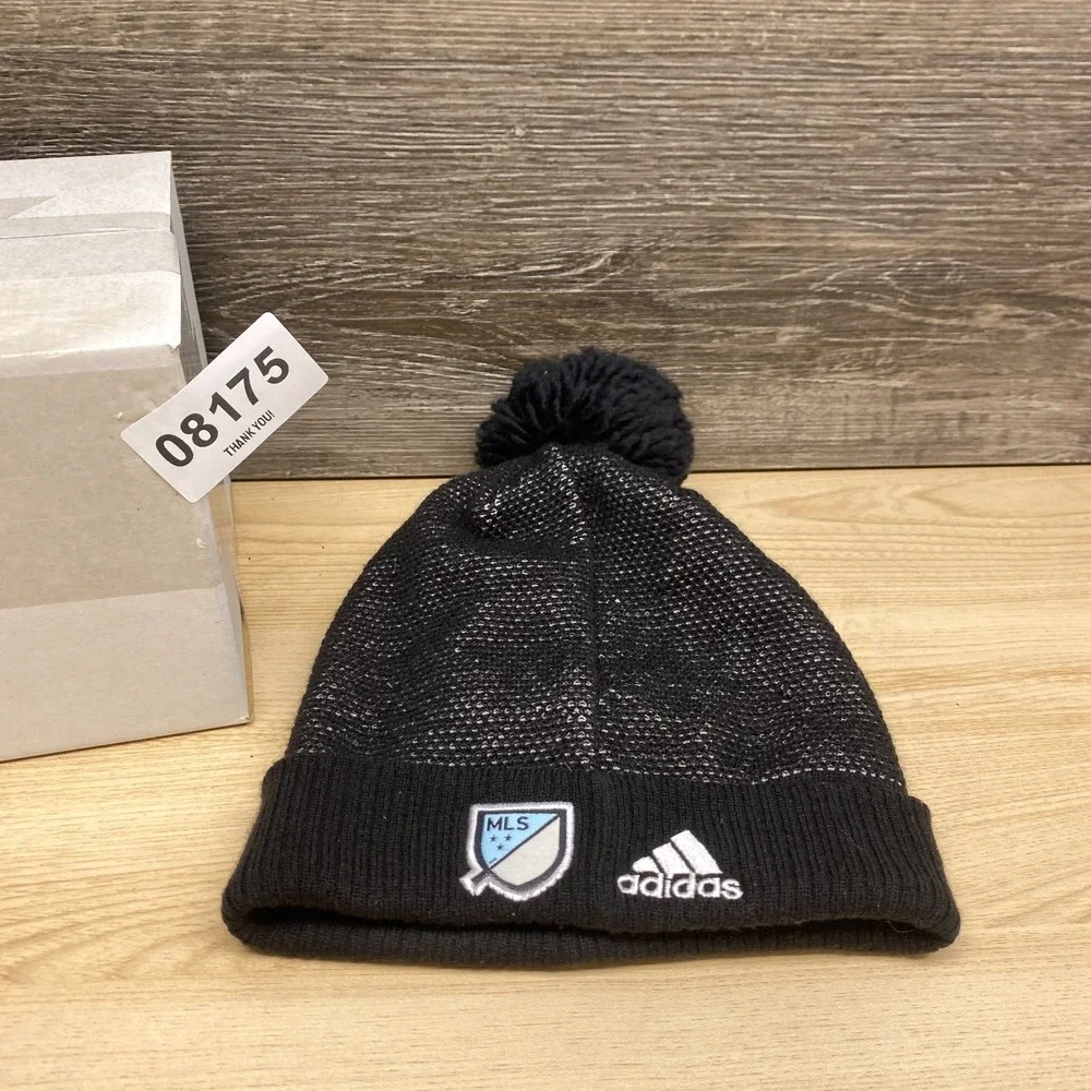 Minnesota United FC Hat Cap Beanie Black Adidas MLS Soccer MNUFC Knit Pom Pom